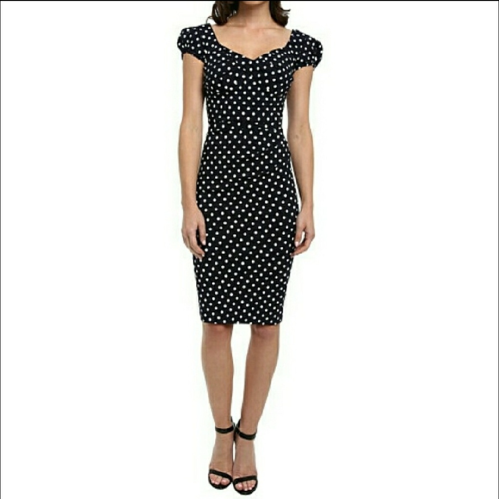 Stop Staring Navy Polka Dot Dress
